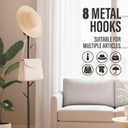 Coat Rack Freestanding Metal Clothing Rack Modern Clothes Organizer with 8 Coat Hooks Space-Saving Hall Tree for Entryway, Bedroom, Office Sturdy Minimalist Coat Hanger & Garment Rack (Black)