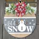 4 x Christmas Doormat Stencils Reusable Holiday Welcome Let It Snow Stencil Templates Large Half Round Drawing Stencils for Painting on Wood Signs Door Hanger Door Mats DIY Crafts Decor(mat22)