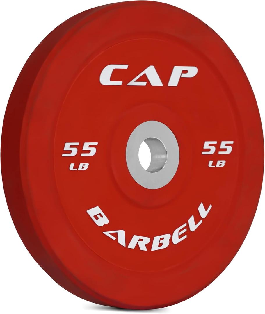 CAP Barbell Rubber Olympic Bumper Plate | Multiple Options/Colors (55lbs - Single)