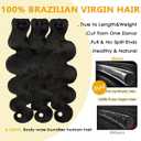 14A Human Hair Bundles 16 18 20 Inch Body Wave 100% Unprocessed Brazilian Virgin Hair 5 Bundles Human Hair Extensions Quick Weave No Tangle Shedding Silky Soft