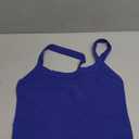 Tank Tops for Women Scoop Neck Crop Tops Athletic Workout Tops Cute Seamless Cami Ribbed Tank Tops (X-Small-Small, Royal Blue)