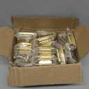 3/8" Inset Gold Cabinet Hinges, 30 Pairs (60 Pack) Self Closing for Doors, Kitchen Hardware