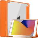 Tablet Cover for Apple iPad 10.2 7th 8th 9th Generation(2019 2020 2021 Release),Folio Stand Lightweight Sleep/Wake Up Leather Case for Apple iPad 10.2" Gen 7 8 9 (FG-Orange)