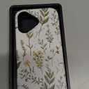LUHOURI for iPhone 17 Case,Wireless Charging Compatible,Dual-Layer - Soft Silicone Inner + Hard Outer Shell,Cute Wildflower Design,Protective Phone Cover for Women - Marble Pressed Flowers