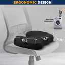 EcoNour Gel Seat Cushion Office Chair Cushions for Sciatica & Tailbone Pain Relief Coccyx Memory Foam Desk Chair Support & Car Seat Cushion Back Pain Relief Pillow for Long Sitting