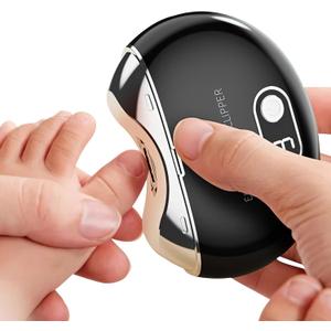 Automatic Electric Nail Clipper,with LCD Digital Display, Safety Baby Fingernail Nail Clipper, 3-Speeds Levels and Nail Clip Storage, USB Rechargeable Suitable for Babies,Children (Black)
