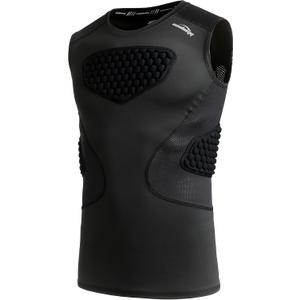 COOLOMG Youth Baseball Chest Protector Padded Compression Shirt Softball Football Lacrosse Rib Heart Sternum Guard (X-Large, Black)