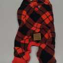 cyeollo Small Dog Pajamas, Fleece Dog Pjs Warm Doggie Onesie Soft Stretchy Sweaters for Small Dogs Winter Dogs Coat Pet Jammies Clothes for Puppy Female & Male, Buffalo Plaid S (Small (chest Girth: 13"-15"))