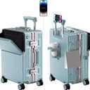 Hard Shell Luggage 28 Inch Travel Luggage, Carry-On Luggage Spinner TSA with Lid, ABS Aluminum FrameLightweight Travel Luggage 20'' 24'' 26''Carry-On (upgraded blue, 28 inch)