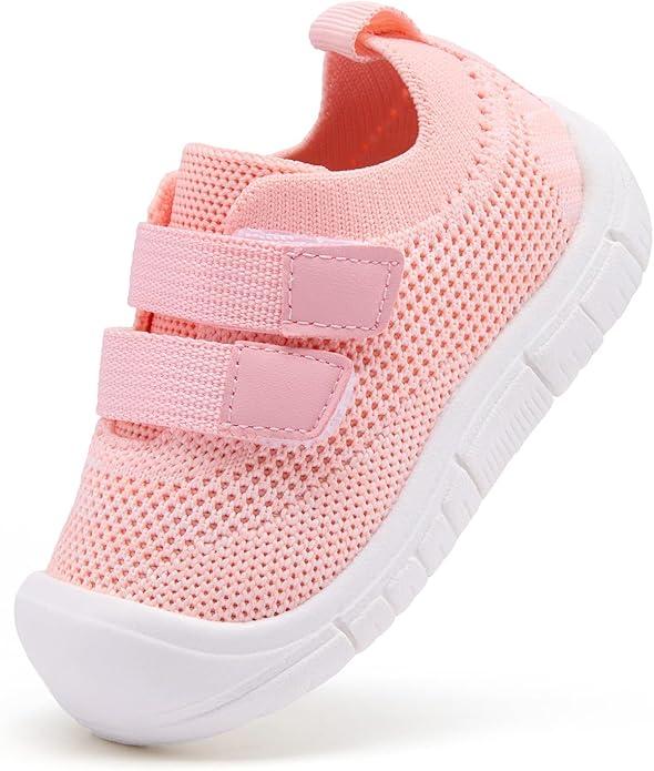 2 x BMCiTYBM Baby Walking Shoes Infant Boys Girls Slip On Tennis Sneakers Lightweight Barefoot Sock Shoes Outdoor Indoor Non-Slip Sneakers for Toddler 12-18 Months Infant