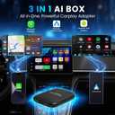 CarPlay AI Box 2026 UpgradedWireless CarPlay & Android Auto Adapter, Magic Video Box Support YouTube,TF Card,Wired-to-Wireless Conversion, Plug and Play carplay adapter for IOS10+/Android 11+
