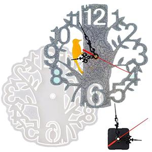 ATYUSVIC Resin Clock Mold Kit 10 Inch with Movement Accessories, Tree of Life DIY Clock Making Kit, Large Epoxy Silicone Wall Clock Mold with Arabic Numbers for Home Decor & Gifts
