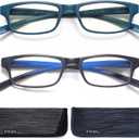 EYEURL 2-Pack Reading Glasses for Women Men Neck Hanging Blue Light Blocking Glasses With Spring Hinge Computer Readers