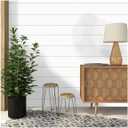 Luxdecor Real Wood Planks for Wall- White Shiplap Boards 5" Peel and Stick Shiplap Boards 10 Pieces Wall Shiplap Planks Board 12.5 Sq Ft