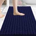 Arotive Luxury Bathroom Rugs 34x21, Extra Soft Thick Absorbent Shaggy Chenille Bath Rugs, Non-Slip Machine Wash Dry, Bath Mats for Bathroom Floor, Tub and Shower, Home Decor Accessories, Navy