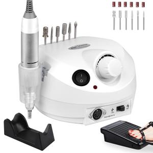 Acrylic Nail Drill-Electric Nail Drill 30000 RPM Electric Nail File with Foot Pedal E File Manicure Set, Nail Grinder for Gel Nails Efile with Drill Bits