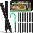 20PCS Replacement Stakes for Christmas Candy Cane Lights Outdoor, Plastic Candy Cane Pathway Markers Lights Spike Replacer, Size 0.68 * 6.05 Inches, Used to Maintain Candy Cane Pathway Lights