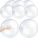 Zhanmai 8 Pcs Inflatable Clear Beach Ball 16 Inch 24 Inch Pool Floating Ball Balloons Under The Sea Party Decorations Bubble for Summer Ocean Beach Pool Hawaii Luau Party Supplies