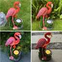 Flamingos Statues Garden Decor with LED Solar Lights-Flamingos Figurine Outdoor Statue Decorations for Yard Patio,Porch,Home for Women, Mom, Grandma,Lover