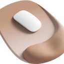 ErgoEase Ergonomic Mouse Pad with Gel Wrist Support  Premium Lycra Fabric, NonSlip, Ideal for Laptop & Desktop, Office & Gaming，Desk Accessories (04Caramel Brown)