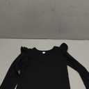 LYSMuch Toddler Baby Girls Long Sleeve Ruffle T Shirt Kids Casual Plain Solid Top Blouse T-Shirt Undershirt (Black),  2-3T