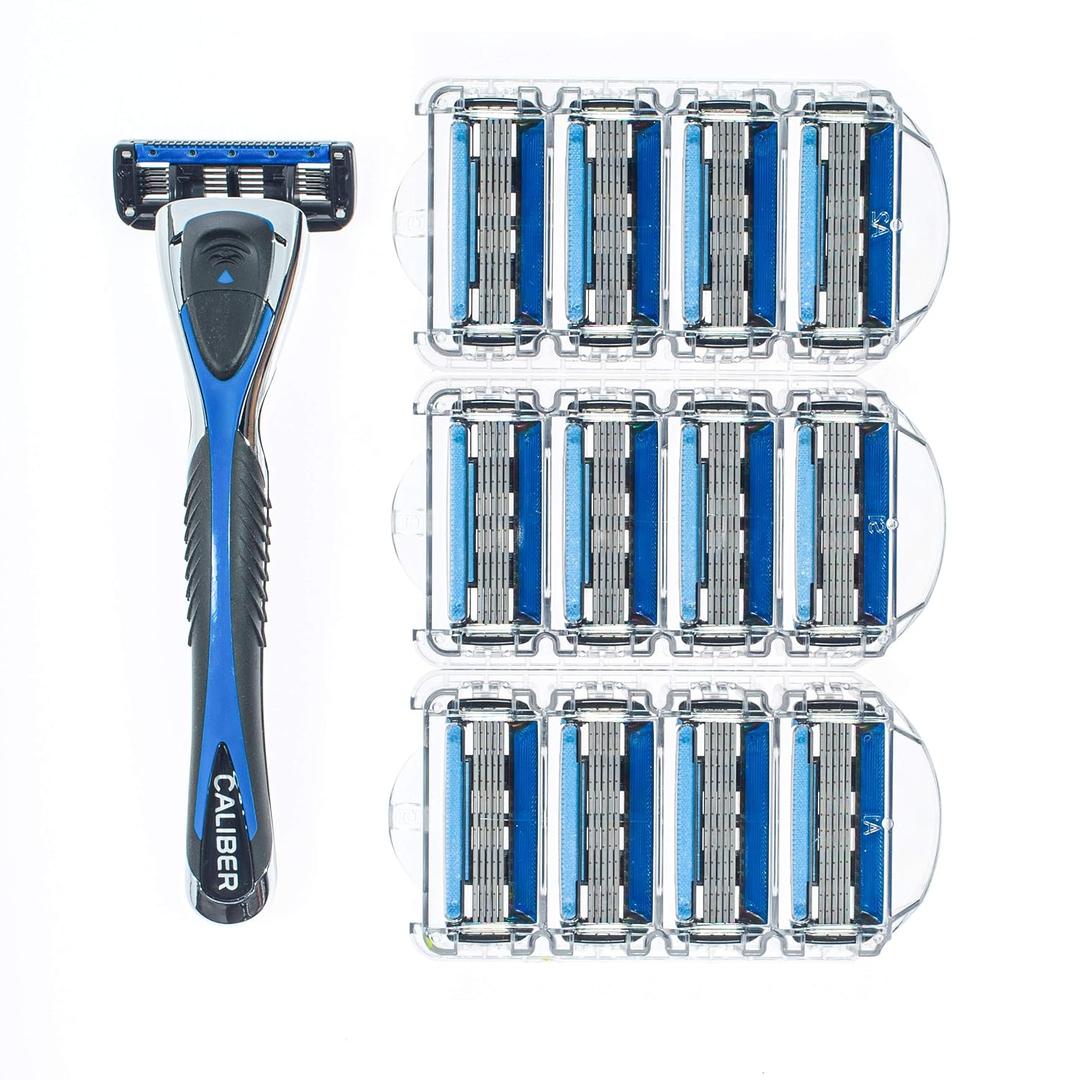 Personna Men's 5 Blade Razor System - Mens Shaving Razors - Razor Handle with 15 Replacement Cartridges