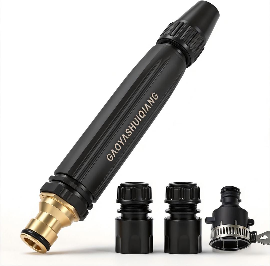 High Pressure Car Wash Nozzle – 2026 Upgraded Garden Hose Sprayer with Quick Connect, Adjustable Mist to Jet, No-Leak Seal & Anti-Slip Grip. Suitable for 1/2-inch hoses. Ideal for cars, plants, pets.