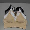 Evercute Women's Sports Bras Adjustable Deep V Neck Bras Wireless Spaghetti Strap Criss Cross Padded Low Support Sexy Bras Size Large