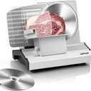 CUSIMAX Meat Slicer,9"Electric Food Slicer with 2 Stainless Steel Blades,1-20mm Adjustable Thickness for Home Use,Removable Food Carriage for Easy Cleaning