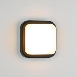LANFU LED Modern Square Outdoor Wall Sconce Light 3000K Outside Light for House Patio, Black Warm White, IP64 Waterproof Exterior Wall 7inch