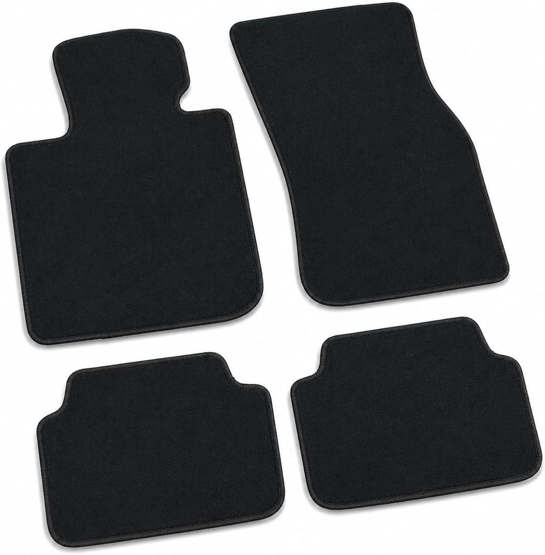 4Pcs Floor Mats Compatible with Mini Cooper F55 4-Door 2014-2024 Black Velour Carpet Car Mats with Waterproof All Weather Floor Liners