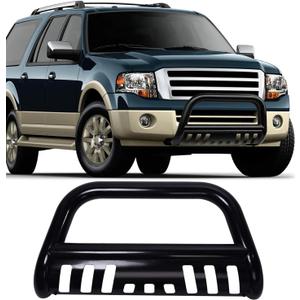 Bull Bar Front Bumper Grille Guard Replacement for 2004-2025 Ford F150, Heavy Duty 3" Steel Tube Pickup Truck Brush Push Bull Bar Skid Plate Fit for 2003-2017 Ford Expedition- Black