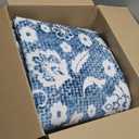 Vintage 9x12 Area Rugs, Blue and White Washable Living Room Rug Non-Slip Thin Large Area Rug Printed Faux Wool Floor Super Soft Carpet Throw Rugs for Bedroom Dining Room Playroom Office