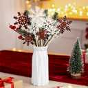 36 Pcs Snowflakes Decorations Winter Snowflake Picks Wooden Snowflake Decorative Pick Vase Snowflakes Decor Floral Rustic Decorative Stick for Floral Arrangements Home Vase Decor