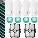 HZ4002 Replacement Filter Kit For Shark Power Detect Ultra-Light Corded Stick Vacuum HZ4002 HZ4000,1 Roller Brush, 2 Pack Hepa Filters+ 4 Pack Foam & Felt Filters + 4 Aroma