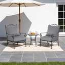 4 x 24x24 Inch Outdoor Deep Seat Cushions Set of 2,Thick High-Density Foam, Piped Edges & YKK Hidden Zipper, Water-Resistant UV-Resistant Polyester for Patio Furniture, Gray
