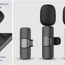 Generic 2 Pack Type C Mini Wireless Lavalier Microphone for iPhone 15, iOS and Android, for VideoLiveShows Interviews Vlogs,Tiktok YouTube Vlogs, Black,a Adapter Includes