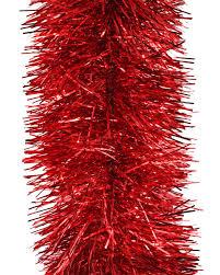Red Tinsel Garland 50 Feet Christmas Party Decorations Xmas Tree Garland for Twist Hanging Ceiling Indoor Outdoor Christmas Tree