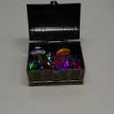 Sloosh Diving Gems Pool Toys, 16 Big Colorful Diamond with Pirate Treasure Chest, Swim Dive Toy for Kids Underwater Gemstone Swimming Training Gift Water Pool Games(Gold)