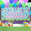 3 x Monster Party Decorations Monster Birthday Backdrop 5x3ft Happy Birthday Banner Background for Baby Shower Party Cake Table Supplies