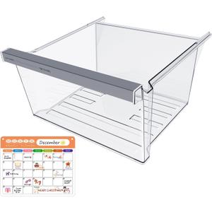 UPGRADED W11162443 Refrigerator Crisper Drawer Compatible with Whirlpool Maytag Refrigerator Drawer W11046494 Whirlpool Crisper Drawer WRS315SDHZ08 WRS315SDHM04 WRS325SDHZ WRS321SDHZ Fridge Drawer