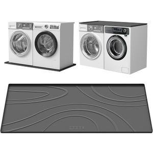 Washing Machine Drain Pan Silicone mat,Large 53.5" X 26.8" Non-Slip Waterproof Washer Drip Tray,Raised Edge Drip Mat for Under Dryer or Washer, Anti-Vibration,Floor Leak Protector for Laundry Room