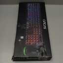 Wireless Keyboard and Mouse Combo, Rechargeable Rainbow LED Light Up Keyboard and Mouse 2.4GHz Quiet Mouse and Keyboard for Mac, Windows, Laptop, PC Xbox PS4 PS5 (Office/Gaming) (Wireless)