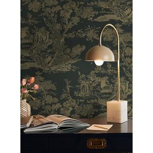 CiCiwind Peel and Stick Wallpaper Vintage Wallpaper Toile Contact Paper Black and Brown Wall Paper Removable Self-Adhesive for Bedroom Bathroom 16In×78.7In