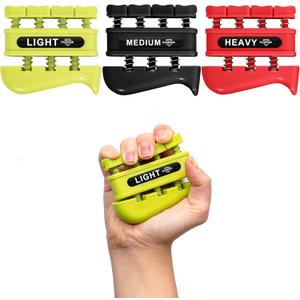 Grip Strength Trainer, Finger Strength Trainer for Grip Strength Training for Fingers, Wrists, and Hands for Home, Office, Gym, Climbing, Athletes, Musicians, and Therapy (Yellow/Black/Red)