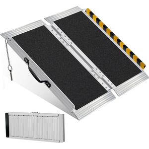 3FT Portable Wheelchair Ramp,Lightweight Foldable Aluminum Ramp for Home Steps, Non-Slip Surface, Supports Up to 800 lbs - Ideal for Wheelchairs, Scooters, and Walkers