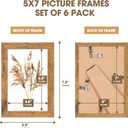 TWING 5x7 Picture Frames Set of 6, Rustic Photo Frames Collage for Wall Decor Mounting or Table Display, Home Decorative Wall Gallery Picture Photo Frame Wood Brown, Walnut