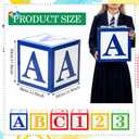 Kolldenn 6 Pcs ABC 123 Decorations Cartoon Party Decoration Street Party Decoration ABC Alphabet Balloon Box Inspire Cartoon Decor for Back to School PreK Graduation Birthday Photo Props, 11.81 x 11.81 x 11.81 inches
