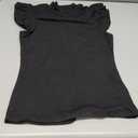 Floerns Women's Casual Ruffle Trim Cap Sleeve Round Neck Rib Knit Tee Shirt M