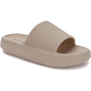 Joomra Slippers Women's Cloud Slides Cushioned for Men's Quick Drying Shower Foam Pillow House Shoes Pool Beach Spa Garden Sandals Ladies Male Sandals Khaki 40-41